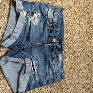 Hollister Blue Distressed Denim Shorts